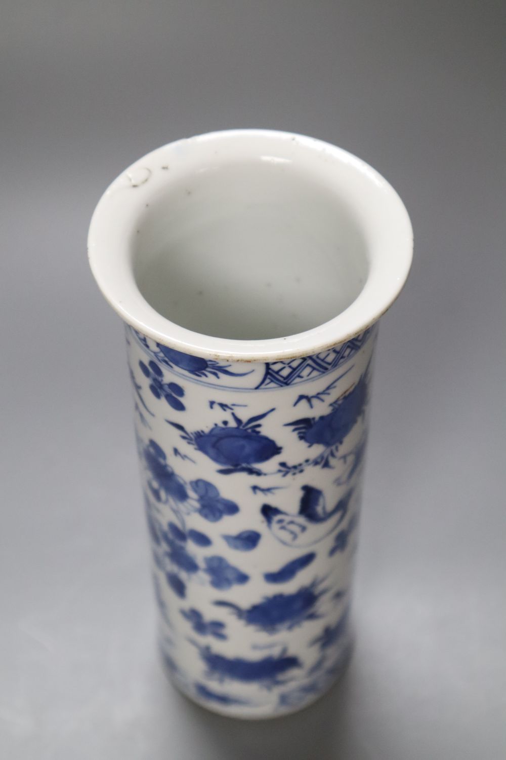 A 19th century Chinese blue and white vase